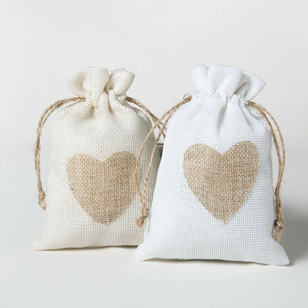 20pcs Drawstring Pouches Gift Bags Natural Linen Sacks