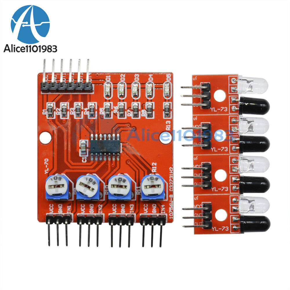 4-Channel Four Infrared Detector Tracked Photoelectricity Sensor For Smart Car