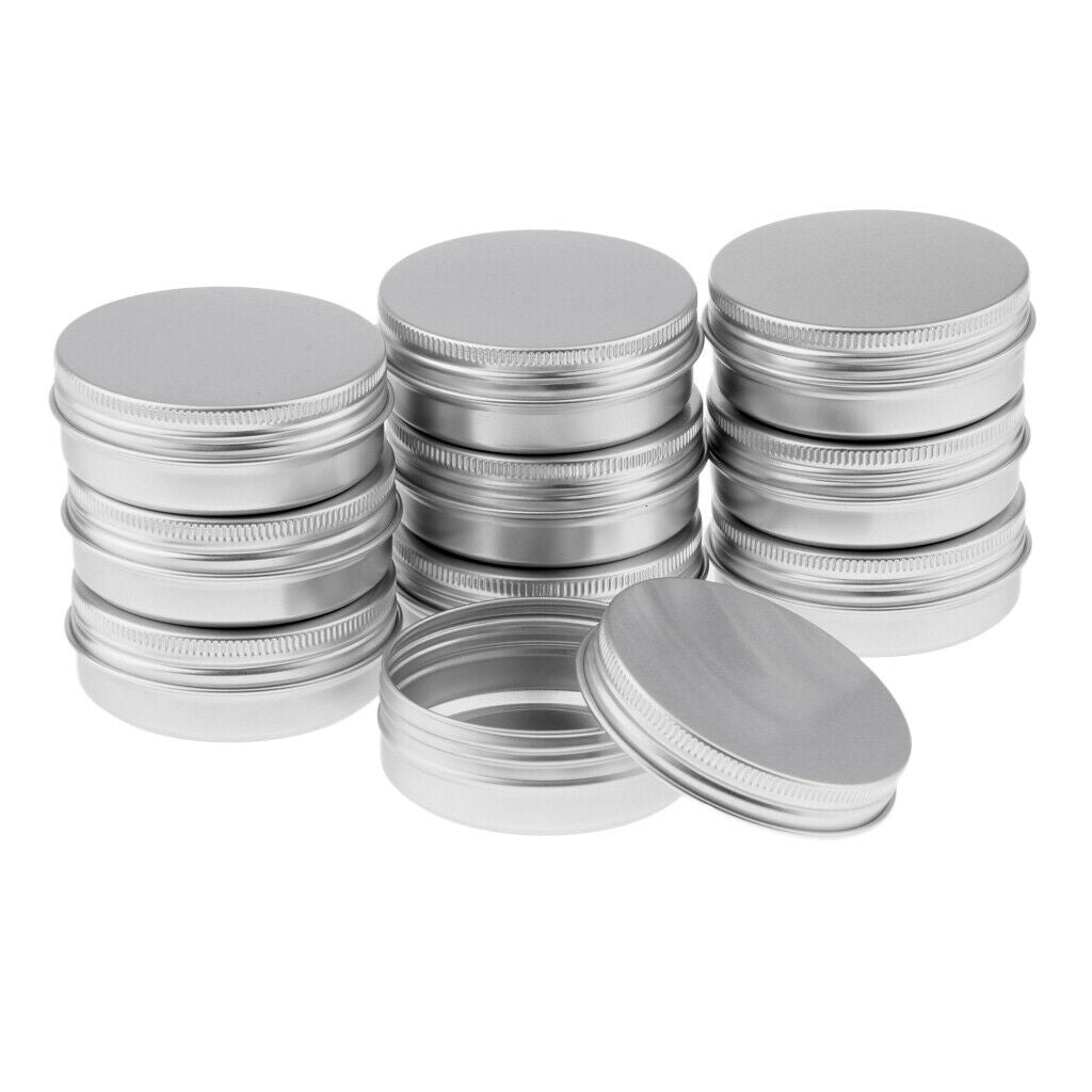 Portable 25Pcs/Set 100ml/60ml Cosmetic Aluminium Pot Jar Tin Lip Balm Oil Wax