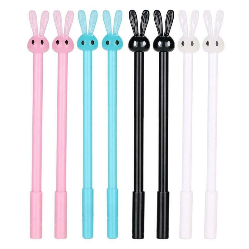 8 Pcs Lovelty Rabbit Black Gel Pen Cute Refillable Gel Pen Set 0.5mm Needle Nib