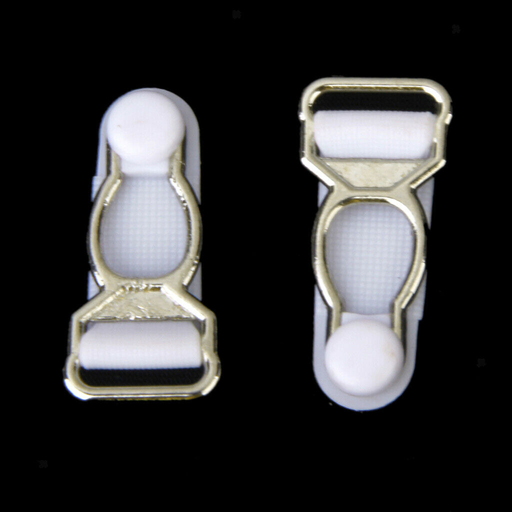 Garter Belt for Men Belt Clips Hooks Cuffs 10 Pieces White