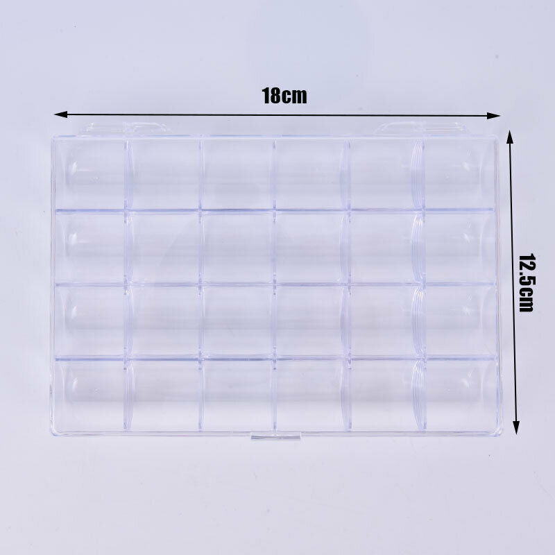 24 Grid Clear Box Plastic ring Jearrings Box Nail Art rhinestones Case Stor Kt