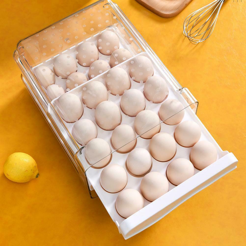 40 Grid Egg Storage Box Stackable Double-Layer Drawer Type Egg Container