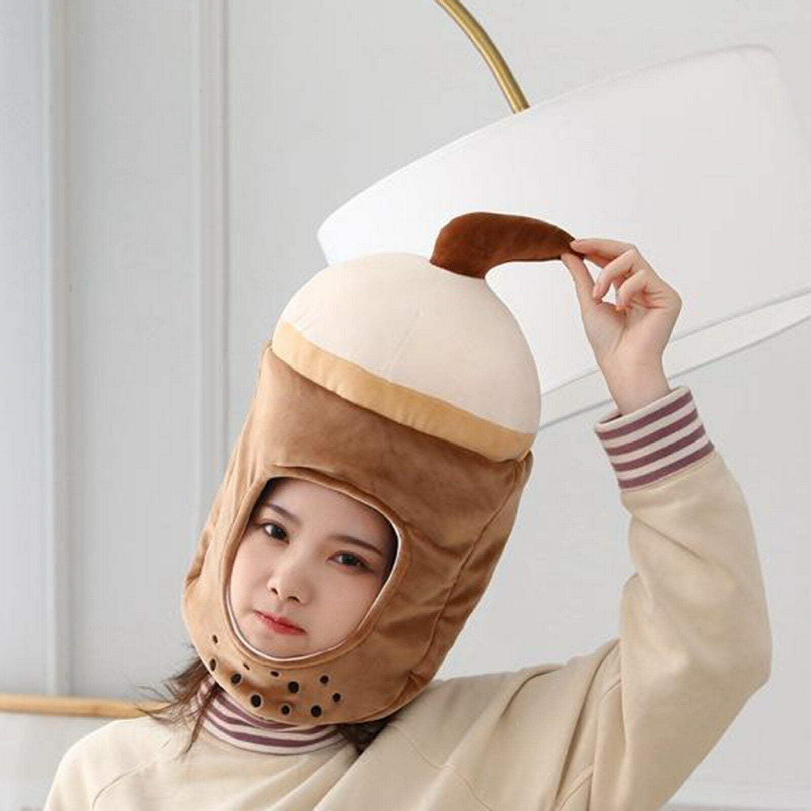 Bubble Tea Hat Beanie Headband Funny Party Hats Holiday Costume Accessories for
