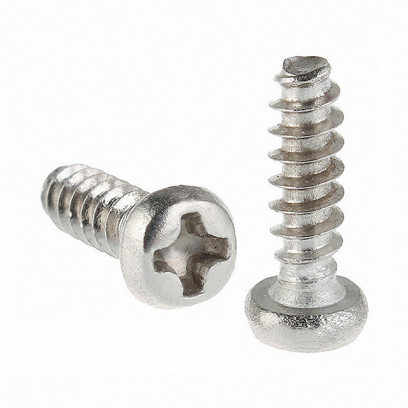 70Pcs M3* 4-16mm Pan Head Self Tapping Phillips Screws Flat Tail Set Ni-Plated