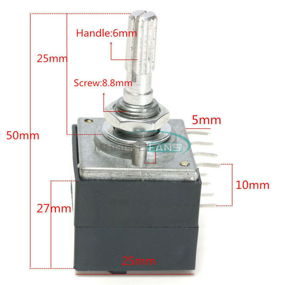 Potentiometer Rotary Knob 100K Log ALPS Audio Amp Volume Control Potentiometer