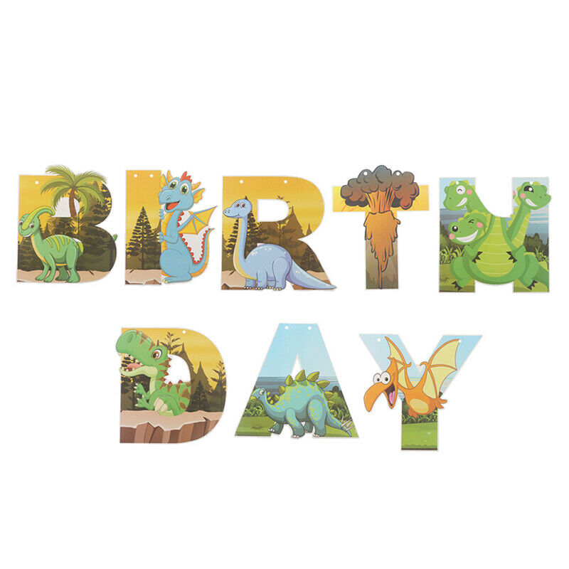 Dinosaur Banner Jungle Wild Animal Party Kids Birthday Party Supplies FlagFCA