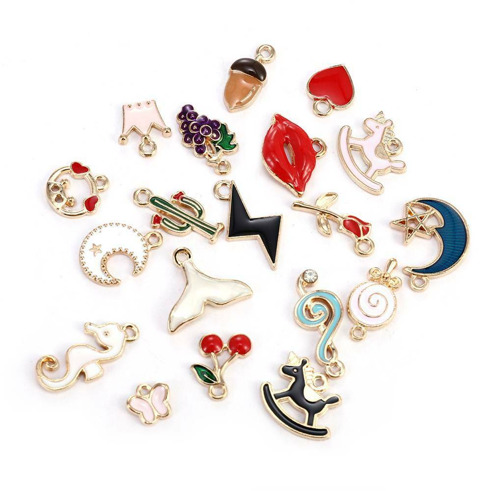 20pack Enamel Mixed Random Send Alloy Pendant Charms Jewelry DIY Accessories