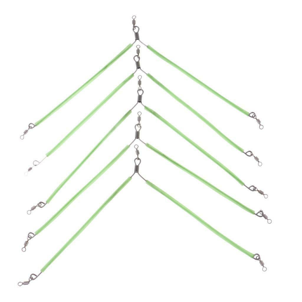 5Pcs Bent Anti  Booms Snap Sleeves Stainless Steel Balance Fishing Tackle Parts