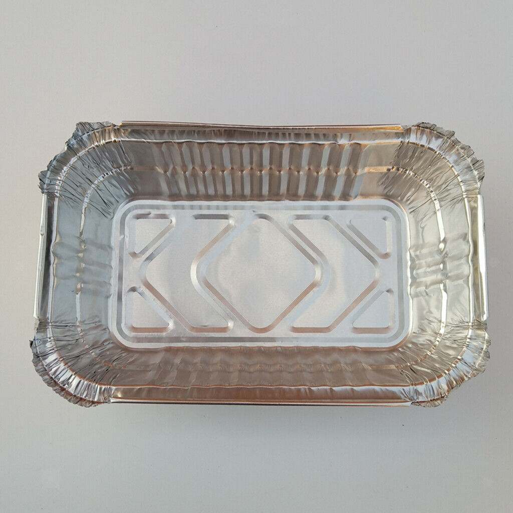 10-pack Aluminum Foil Grill Drip Pans BBQ Grease Trays for BBQ Baking 700ml