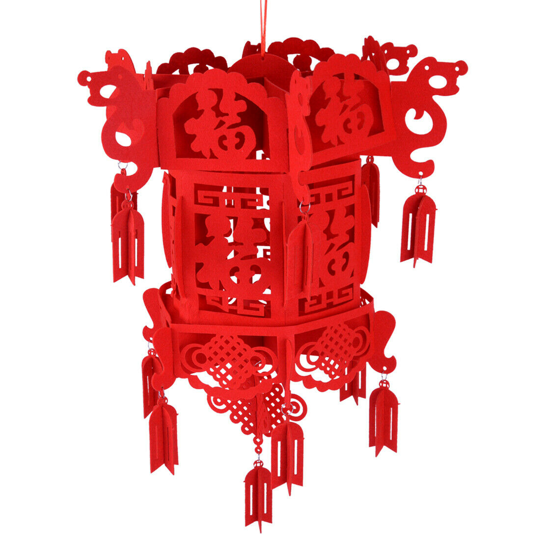 Tassels Knots Hanging Decora Lantern Red Good Luck Charms Chinese Style Home Atn