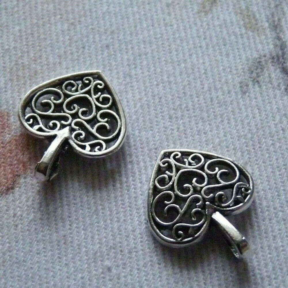 50x Love Heart Charms Fashion Jewelry Making Findings Hollow Out Love Heart