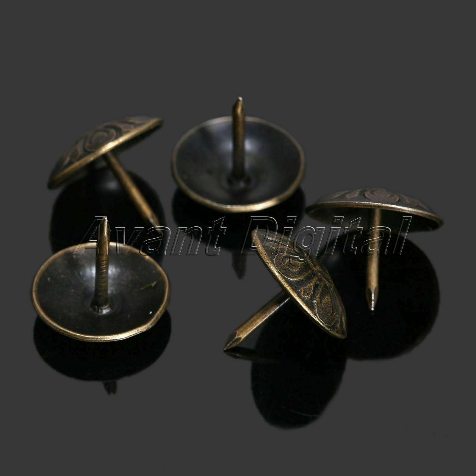100Pcs Elegant Bronze Upholstery Nails Tacks Studs Ancient Style Furniture fix