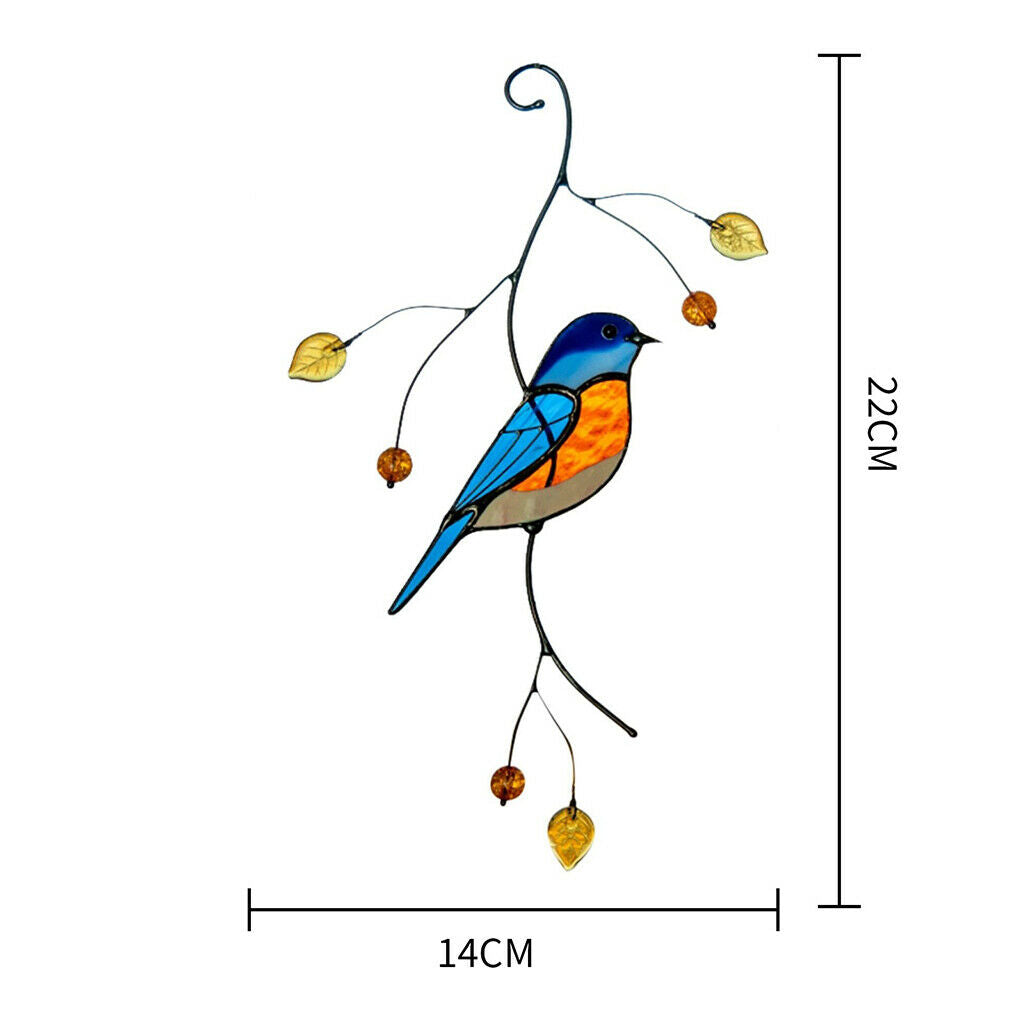 2x Stain Glass Window Wall Hummingbird Stickers Anti Collision Wall Decals