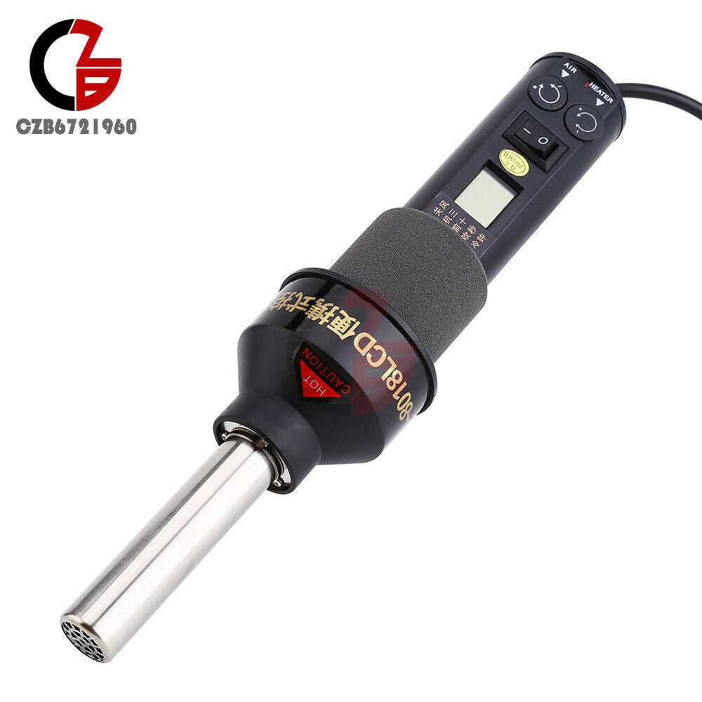 AC 220V 450W 450℃ 8018LCD Soldering Station Heat Hot Air Gun ICs SMD 4 Nozzles