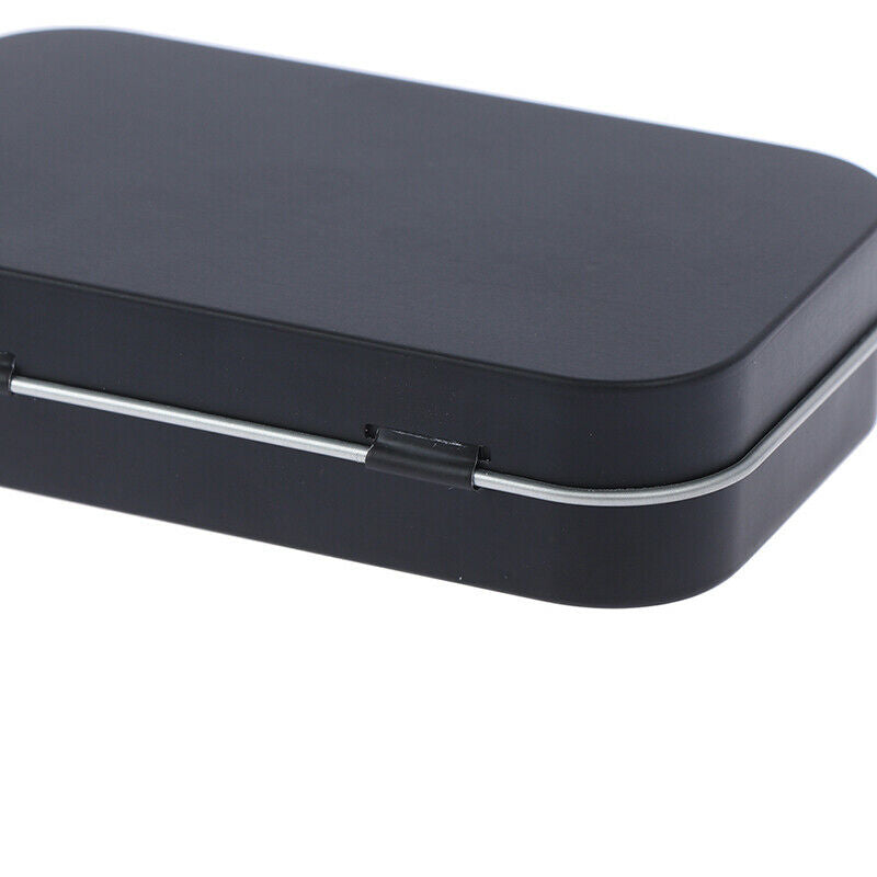 Storage Box Small Jewelry Candy Coin Key Organizer Tin Flip Black Gifts Se.l8
