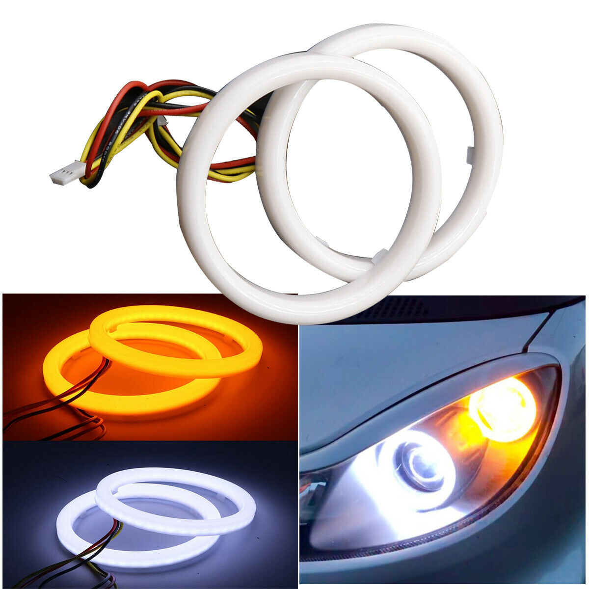 Car Angel Eyes Halo Rings Light Circle Ring Headlight Turn signal Lamp 12V