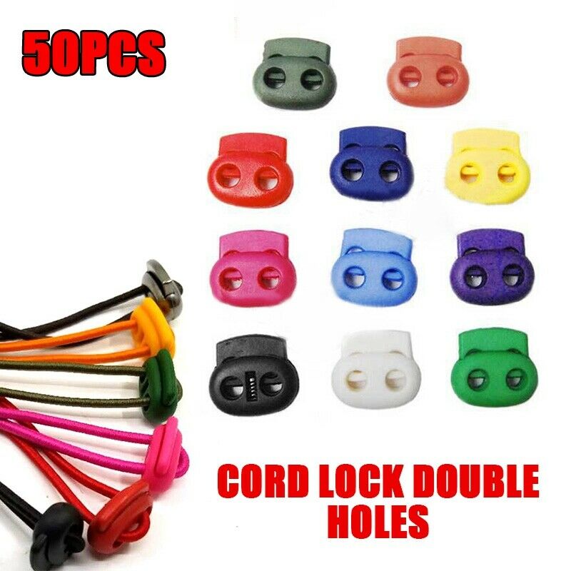 50x Cord Lock Stopper Drawstring Rope Clip Slider Paracord Lanyard Craft Sewing