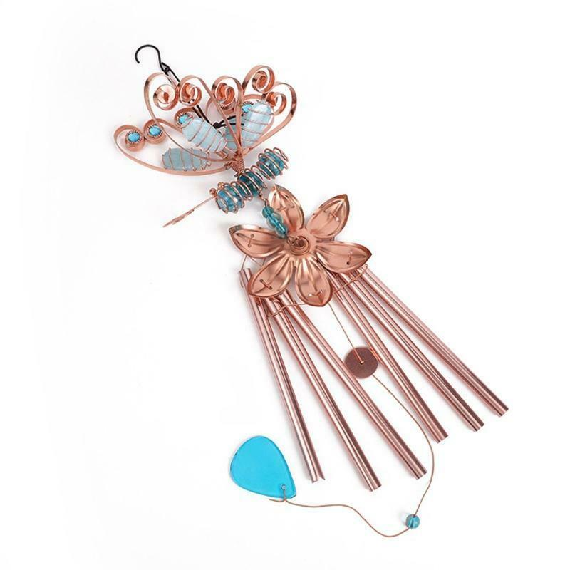 33 Inch Indoor Outdoor Metal Wind Chimes Butterfly Painted Ornaments Garden Yard