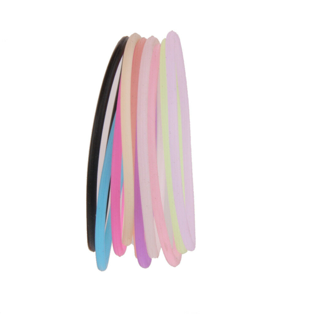 10x Mixed Silicone Elastic Rubber Band Bracelet Wristband Bangles Hair Ties