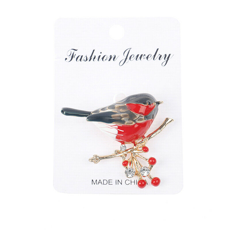Red Bird Brooch Quality Enamel Ainmal Brooches New Year Designer Jewelry G LpDF