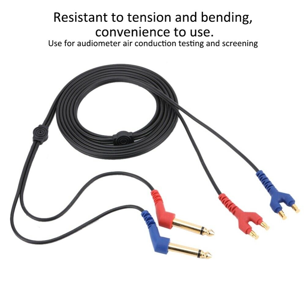 2m Headset Cable Wire for Headphone Air Conduction Audiometer Hearing Tester