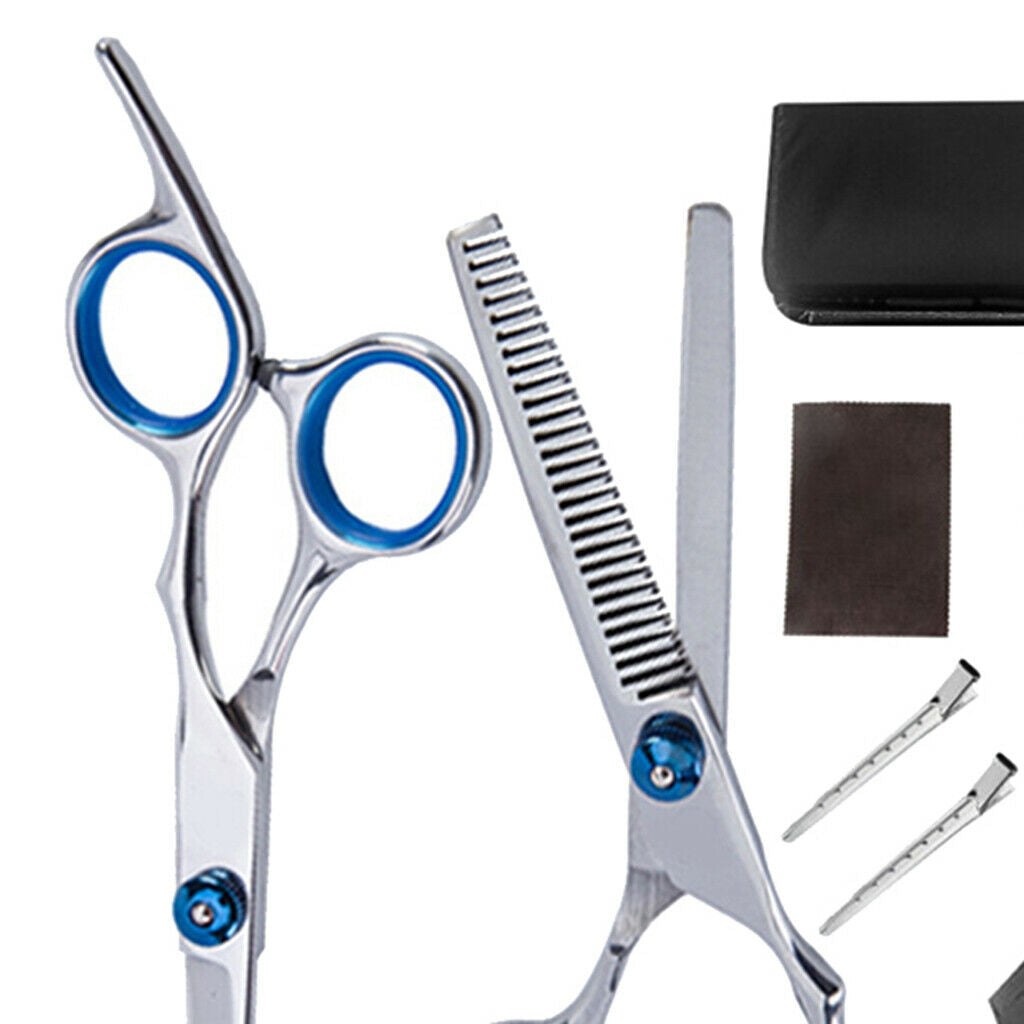 Barber 6" Thinning Shears Scissors Styling Capes Salon Tools w/ Storage Bag