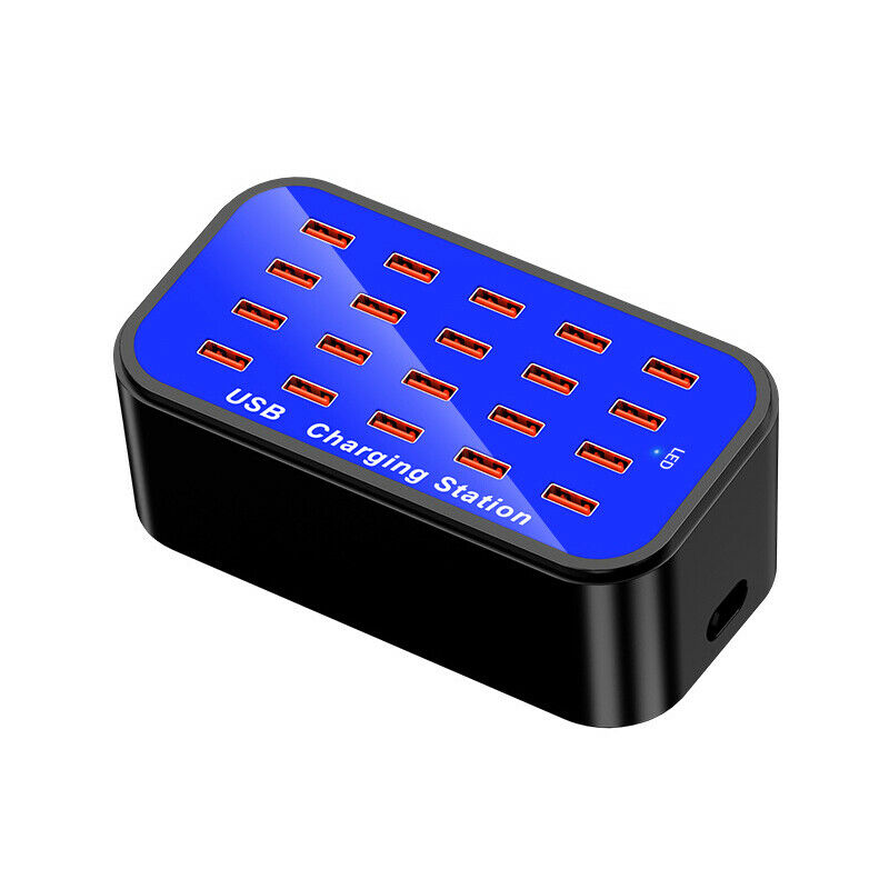 20A/100W 20 Port USB Charger Hub Power Charging Station Desktop Phone Adapter