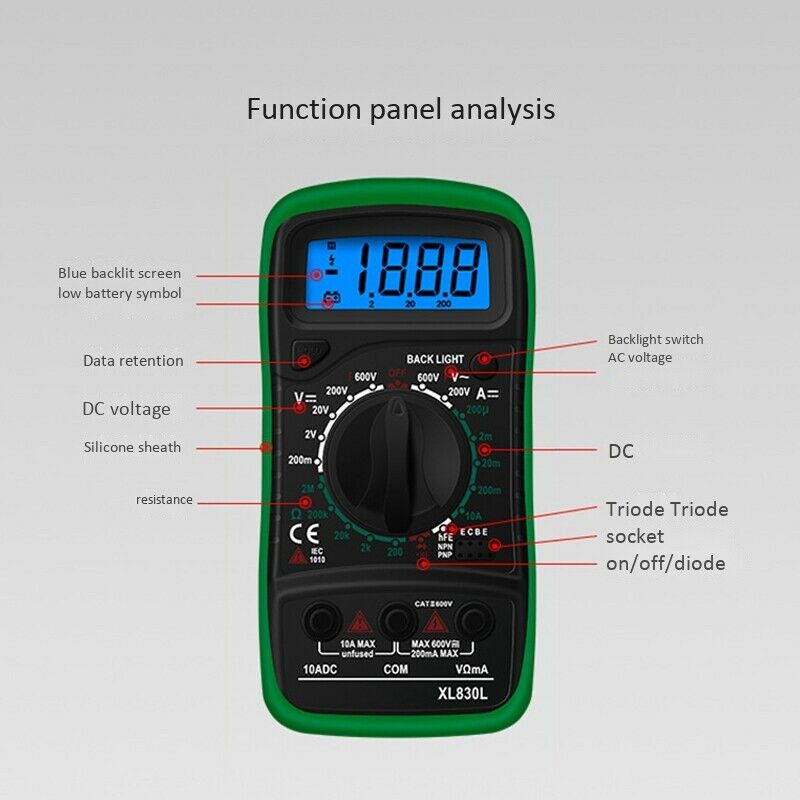 Voltmeter Voltage Ammeter Tester Portable Professional Oscilloscope Kit HandheL6