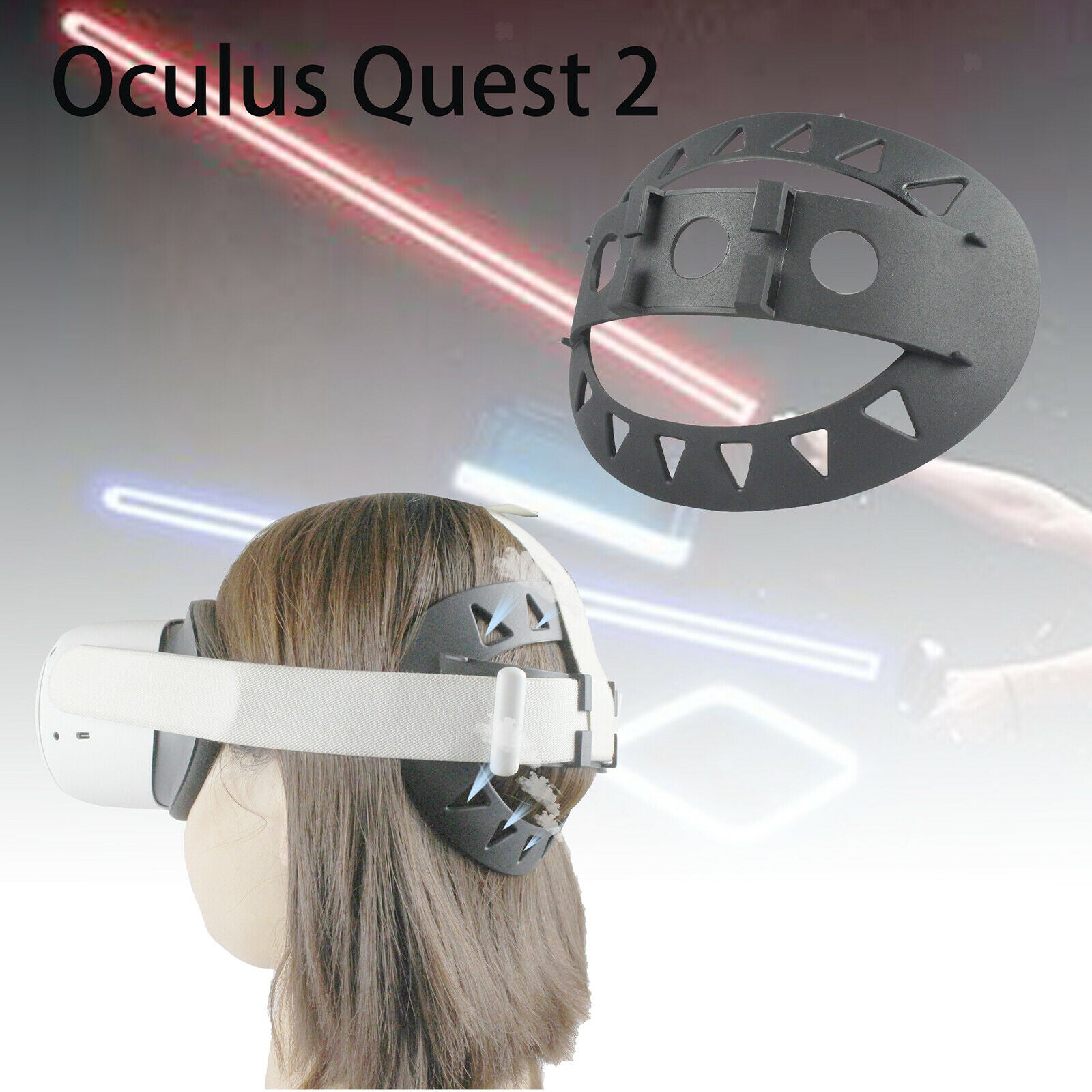 Soft Headband Cushion Pad for   Quest 2 VR Headsets Acessories Black