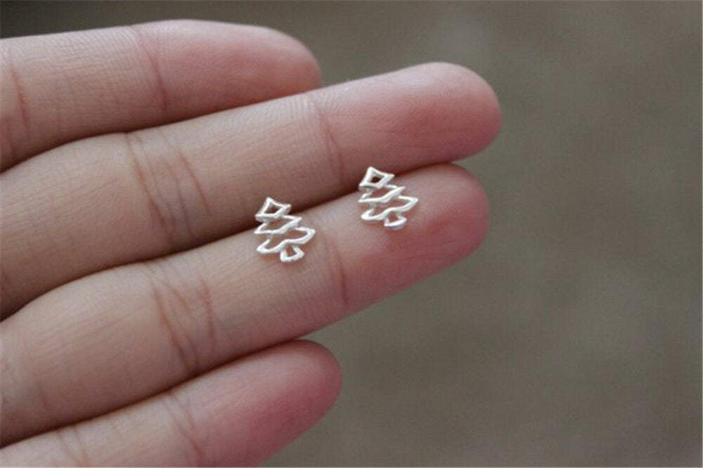 1 Pair Fashion Lovely Hollow Christmas Tree Ear Stud Earring For Women's Girl's