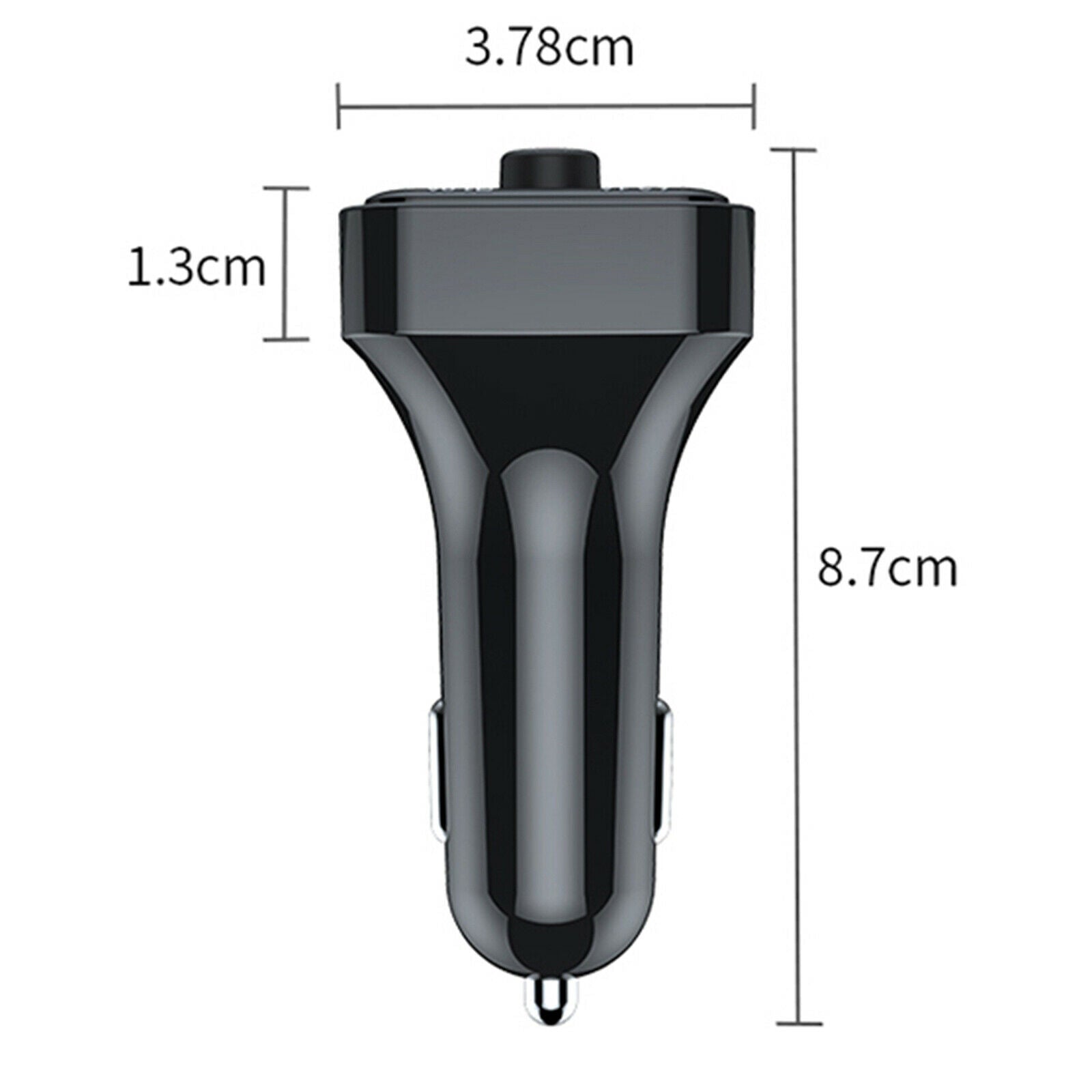 Car Bluetooth V5.0 FM Transmitter Quick Charge Hands-Free Call 2 USB Ports