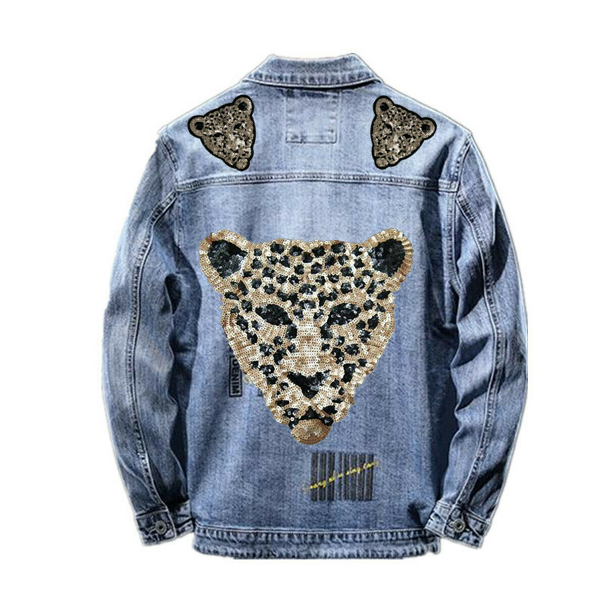 Sequins Patch Leopard Head Diy Clothes Patches For Clothing Sew-on Embroidered