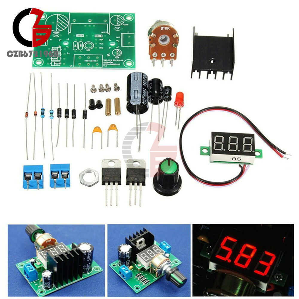DIY Kit LED LM317 Adjustable Voltage Regulator Step-down Power Supply Module Set