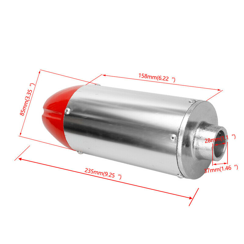 28mm Inner Short Tail Exhaust Muffler Pipe For 90 110 125cc Motorcycle Bikes ATV