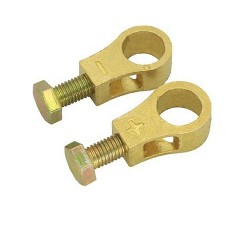 2PC Pure Brass Heavy Duty Battery Top Post Cable Terminal Wire Connector 17-19mm
