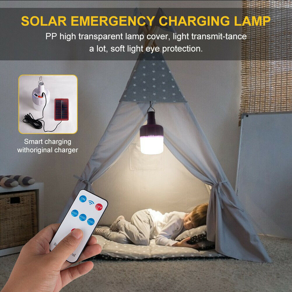 Solar Rechargeable Intelligent Night Lamp Energy Saving LED Emergency Light Bulb