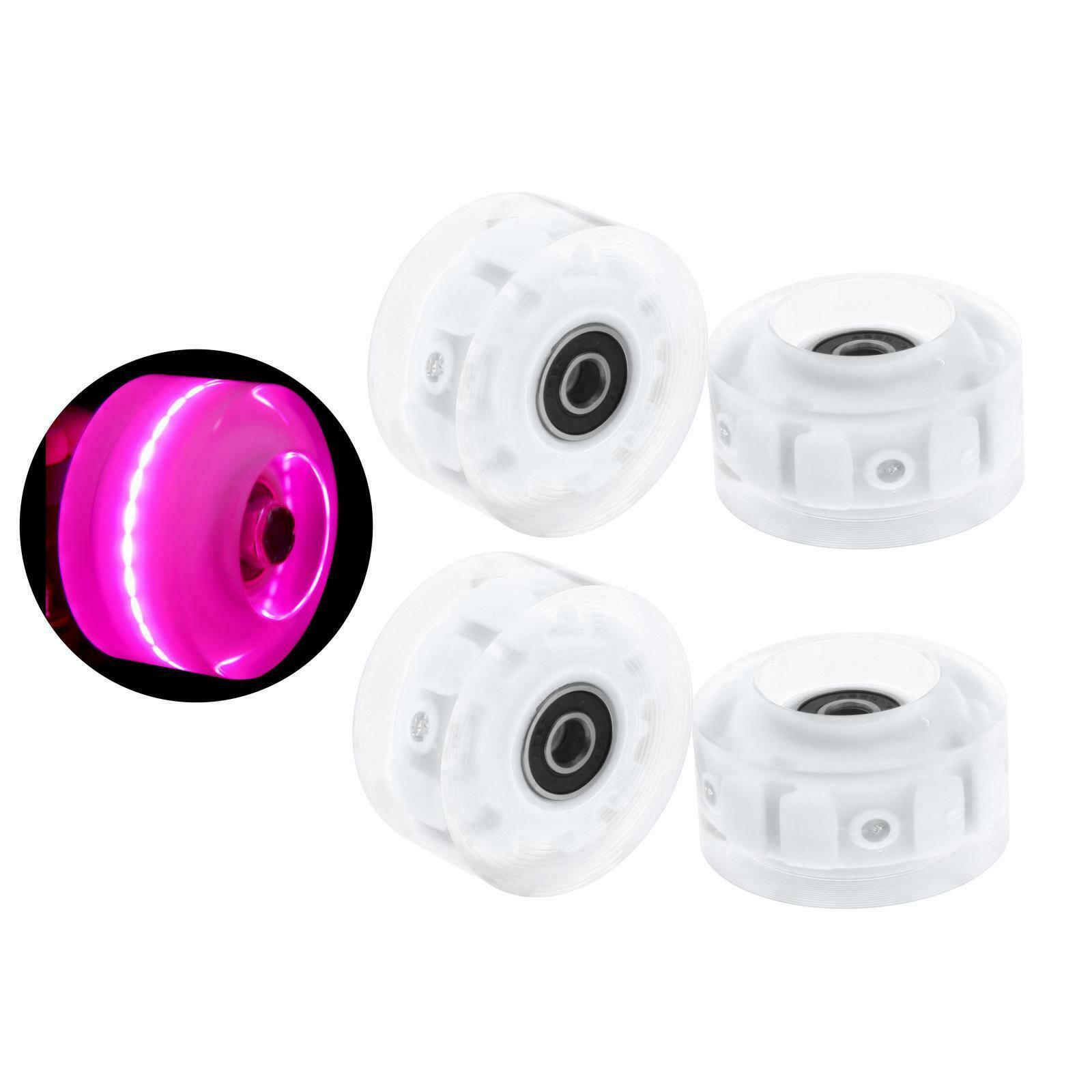 2X 4 Pack Roller Skate Wheels with Bearings for Double Row Skateboard Pink