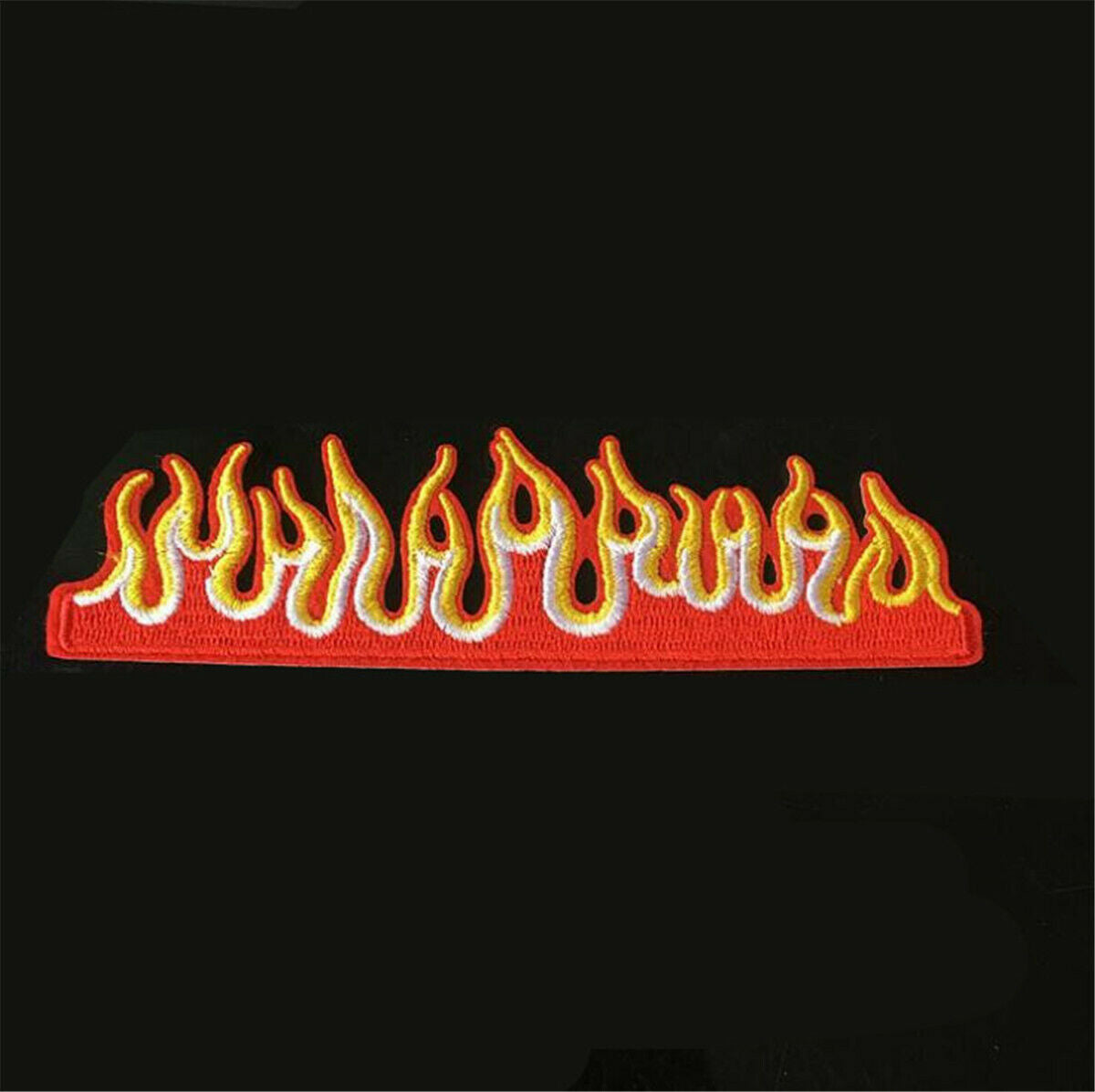Flames Fire Embroidery Sew On Iron On Patch Badge Jeans Fabric Applique Craft