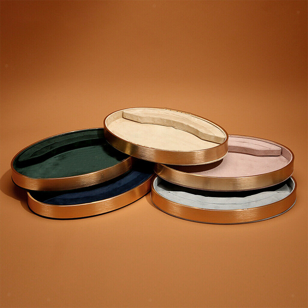 Jewelry Tray Velvet Storage Rings Display Showcase Countertop Store green