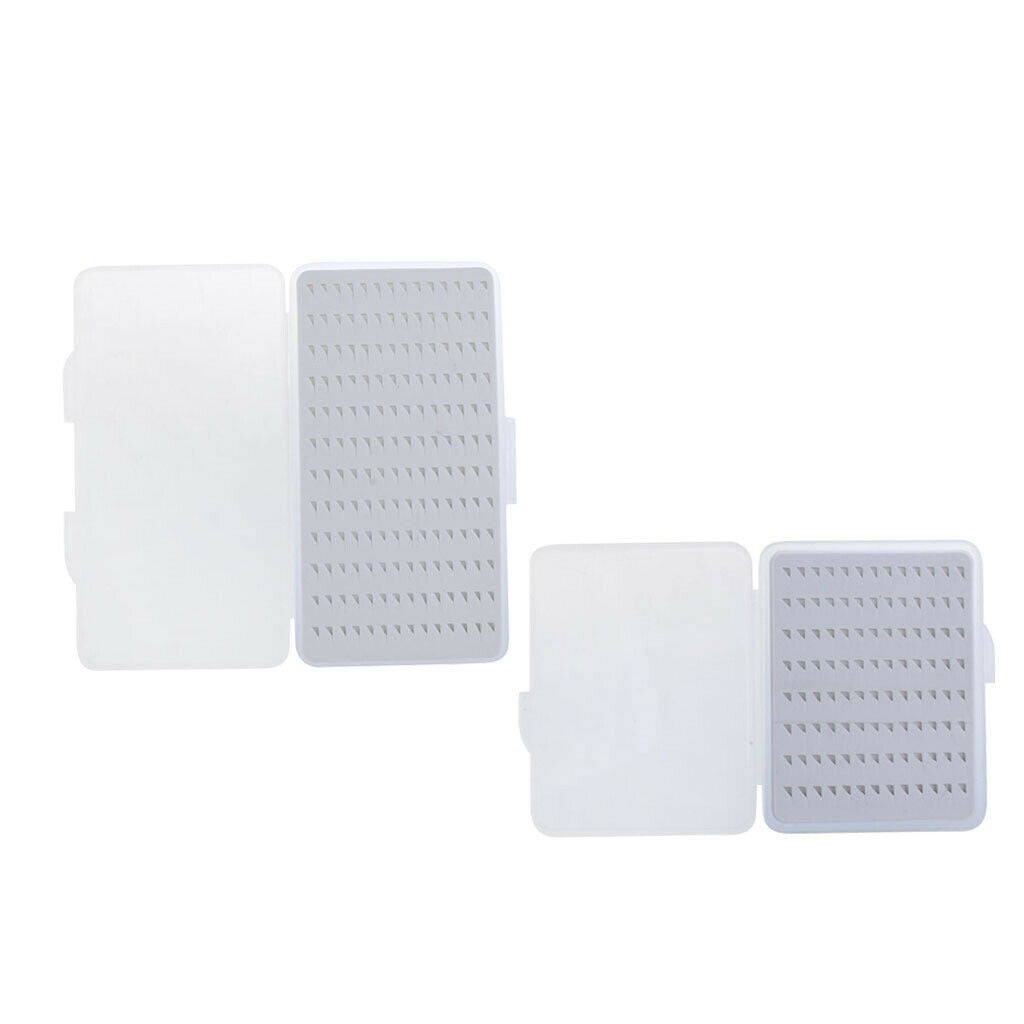 2 Pieces Dry Fly Fishing Box Tackle Box with Slot Foam for