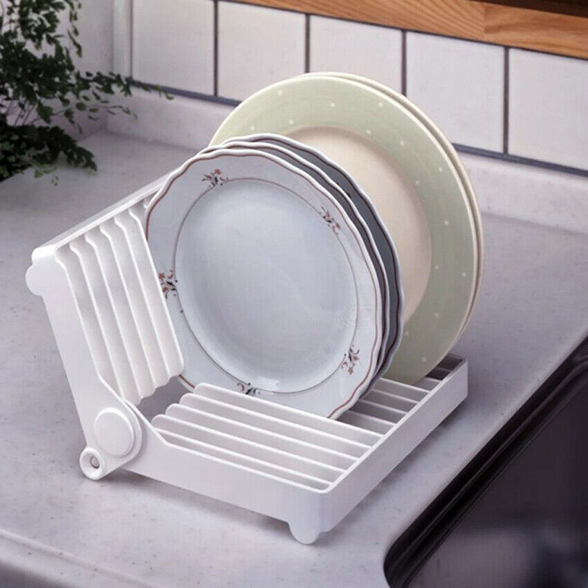 Large Plastic Dish Plate Utensil Drainer Rack Kitchen Washing Up Draining Holder