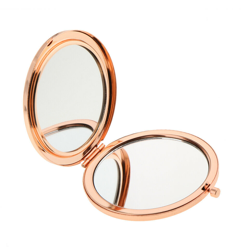 2 Travel Mini Portable Folding Makeup Mirror Round Compact Pocket Purse
