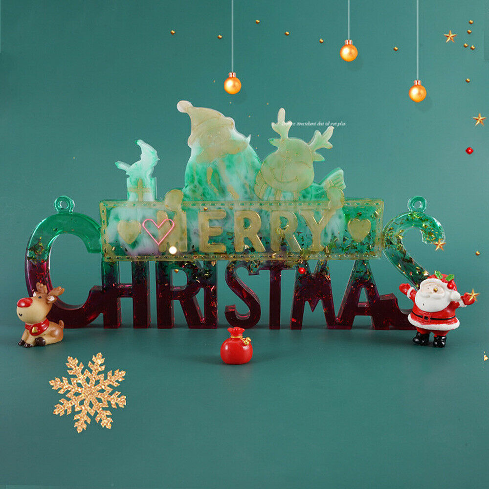 Santa Claus Christmas Letter Epoxy Silicone Mold DIY Handwork Mould Craft Decor
