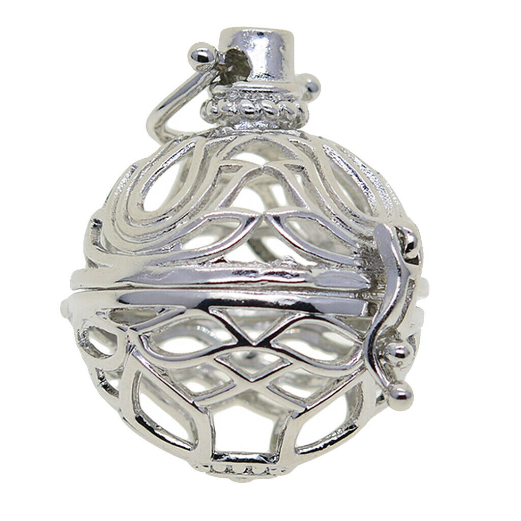 Water Lily Flower Beads Cage Pendant Locket Charm for DIY Necklace Pendant