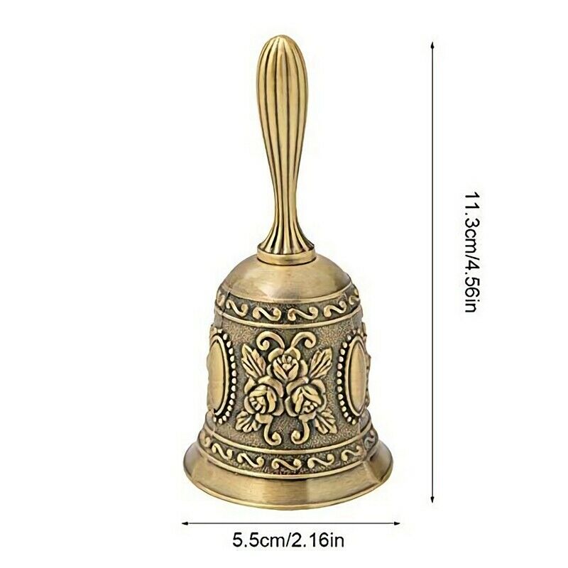 Hand Bell, Metal Tone  Alarm Hand Hold Service Call Bell Desktop Bell Tea DinnR3