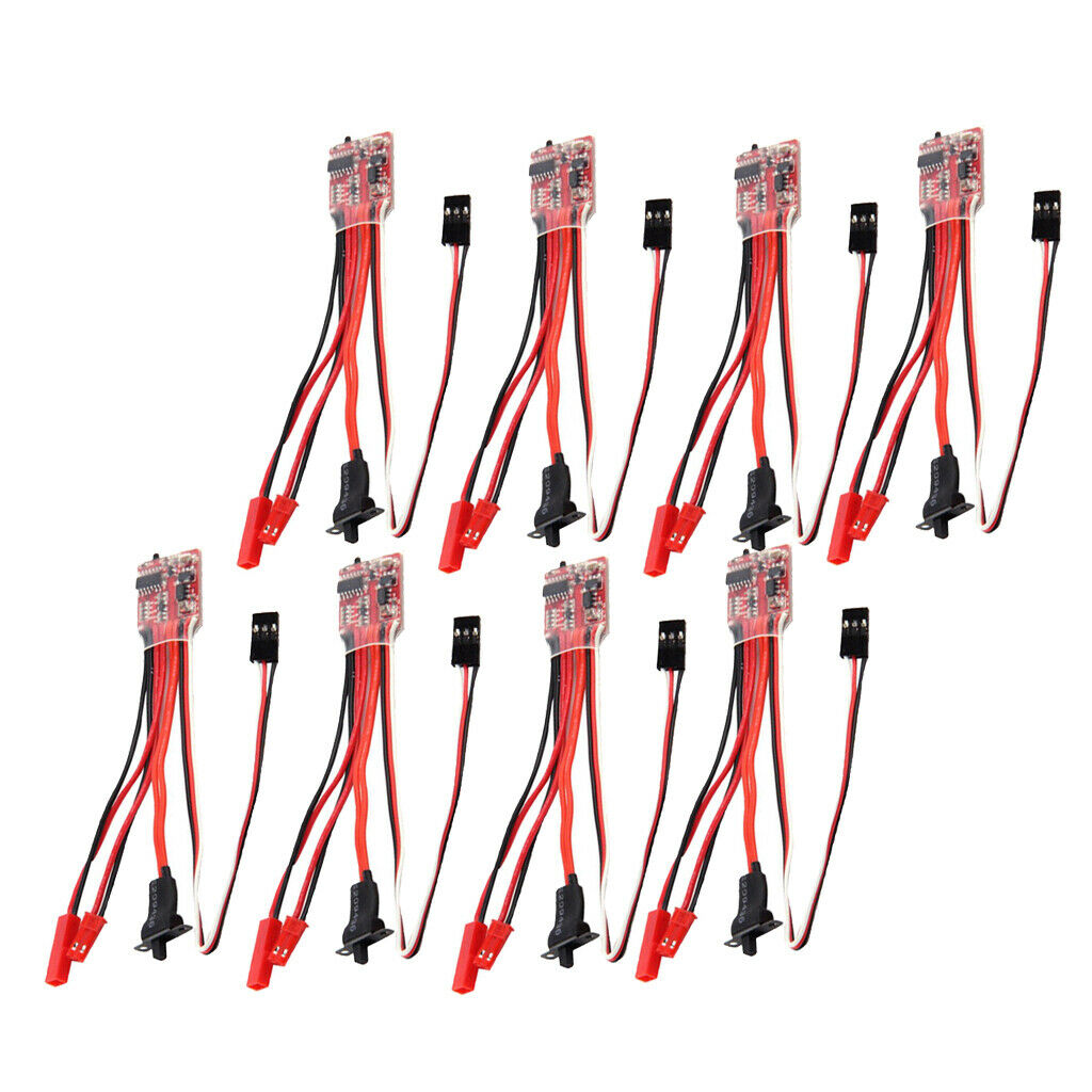Set of 8 20A Dual Way Brushed ESC for RC Car Boat Models Parts without Brake