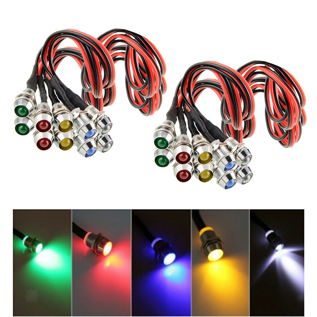 20x Metal LED Indicator Light Lamp Dash Directional Car Truck Motorcycle