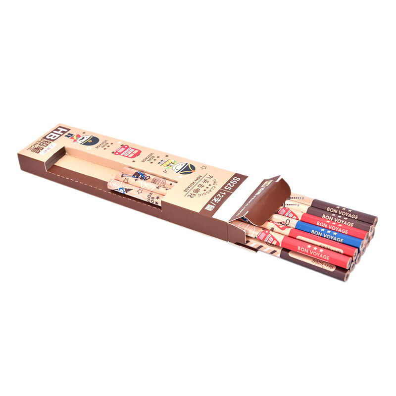 12pcs Cute Pencil Bon Voyage HB School Novelty Writing Wooden Pencil For .l8