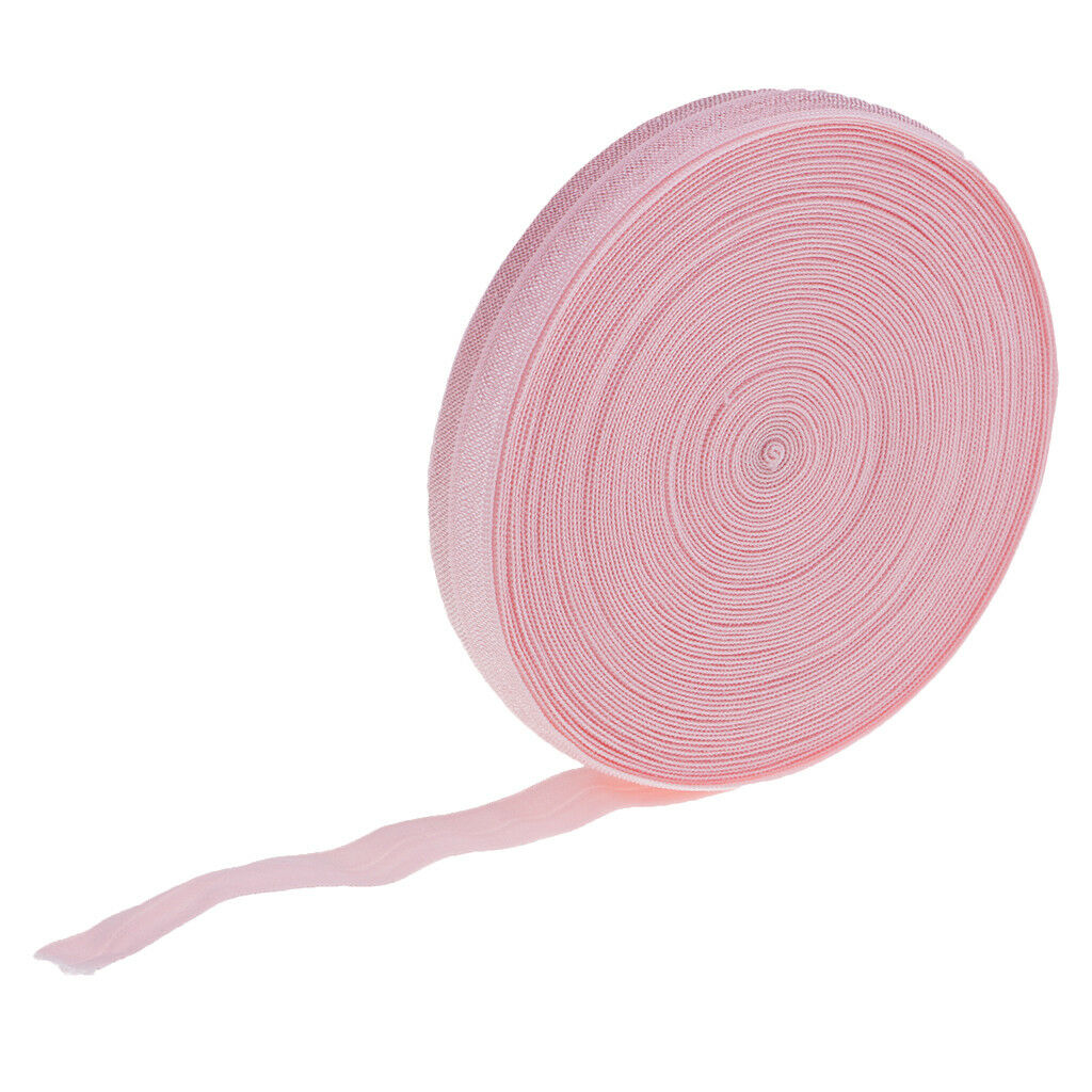 15mm Cotton Fold Over Elastics Band Lace Sewing Trimming 10 Meters Pink